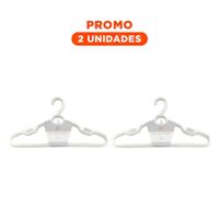 Pack2 Colgador Plastico Blanco con Orificio Circular Central de 4 Piezas