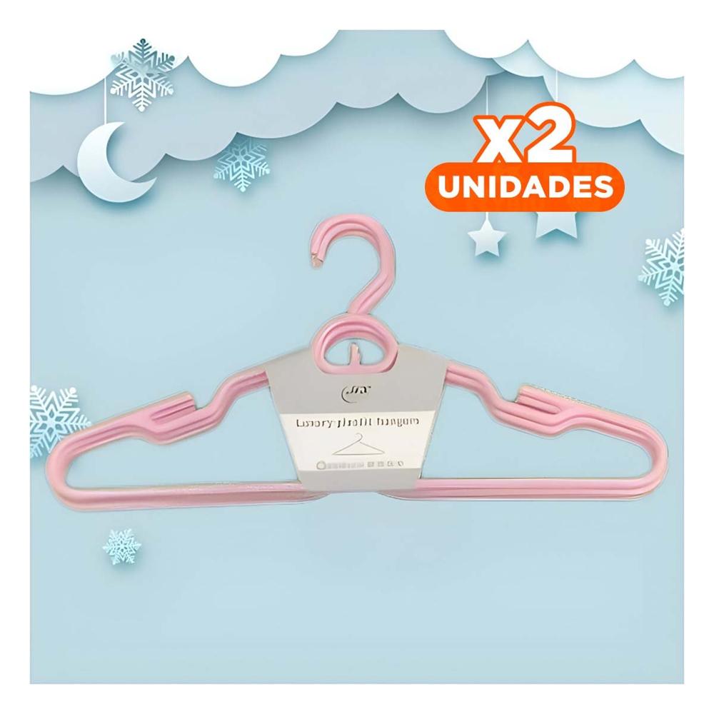 Pack2 Gancho Diario de Plastico Rosado Circulo en Medio de 4 Piezas Ropa Y+Papel Regalo