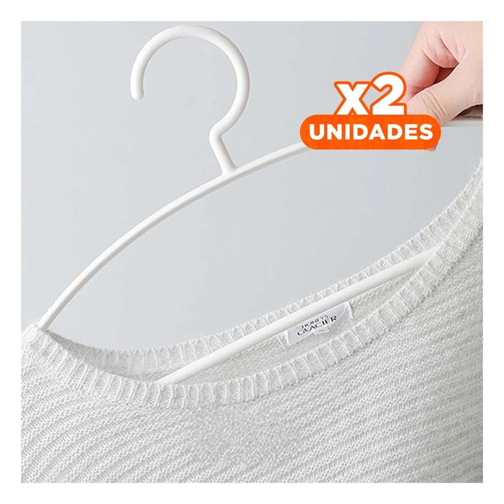 Pack2 Gancho Diario de Plastico Blanco Media Luna de 4 Piezas para Ropa Y+Papel Regalo