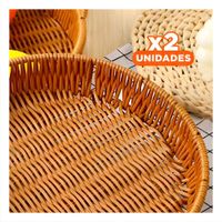 Pack2 Recipiente Decorativo Tejido Circular 30cm Marron Orden Personal Diario Y+Papel Regalo