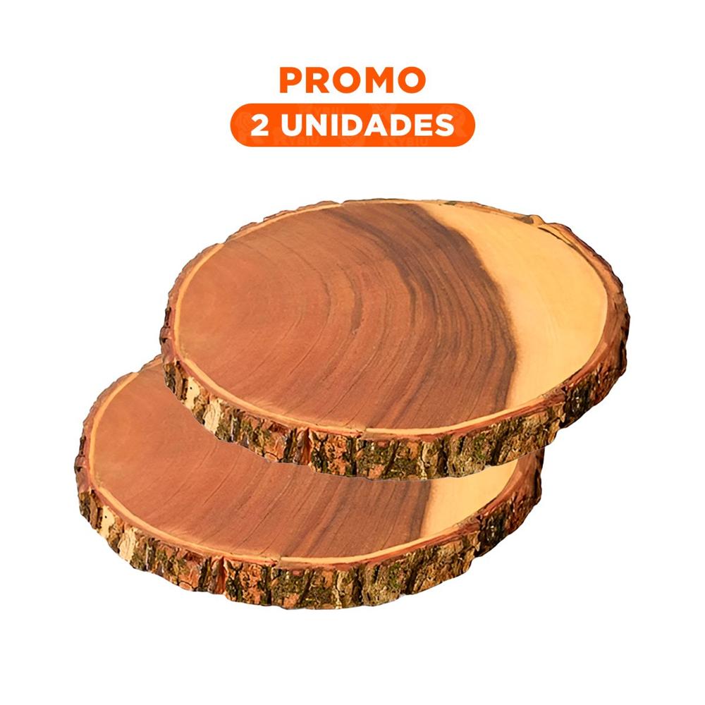 Pack2 Elemento Decorativo Circular de Madera para Decoracion de Hogar y Casa Natural