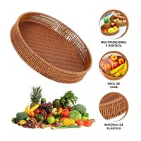 Plato Decorativo Tejido Circular 26cm Marron Orden Personal Diario Extra Y+Ligas Regalo