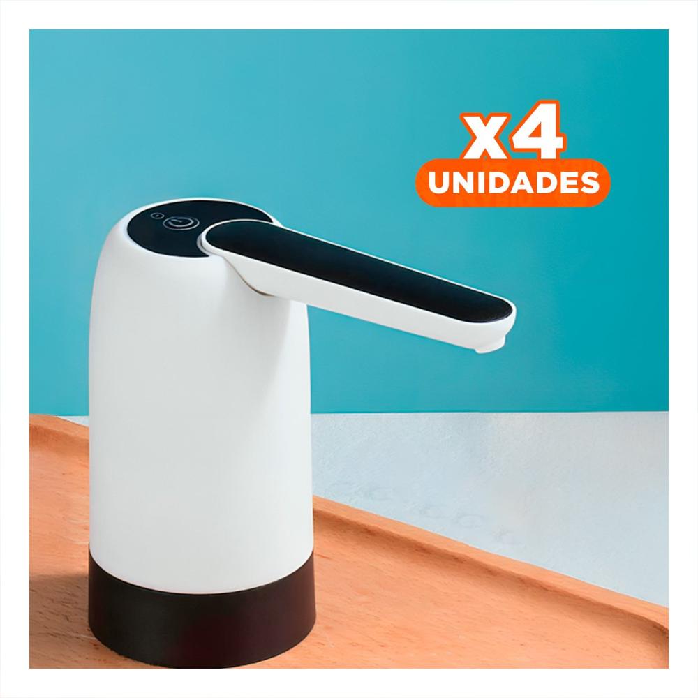 Pack4 Sistema de Agua Electrico Recargable Blanco Para Botellones en Casa