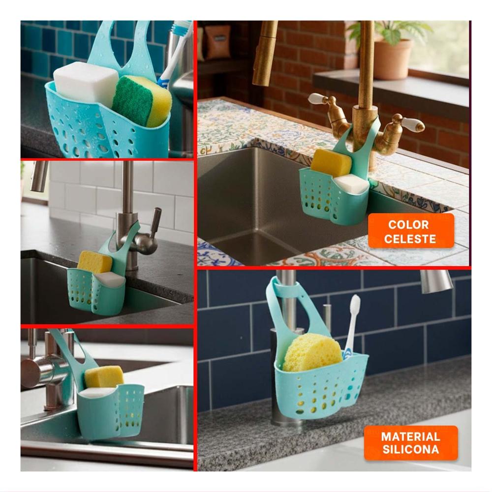 Portaobjetos Colgante Celeste para Organizar Productos de Bano 19x15cm