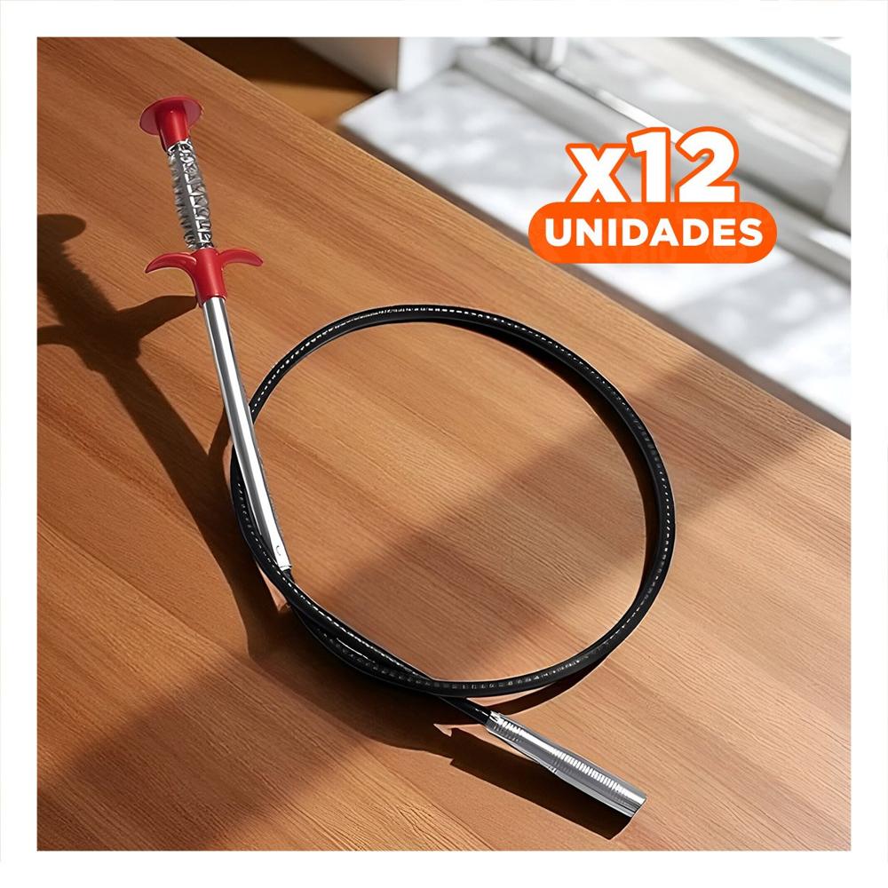 Pack12 Cable de Uso Domestico para Limpieza de Drenaje Negro
