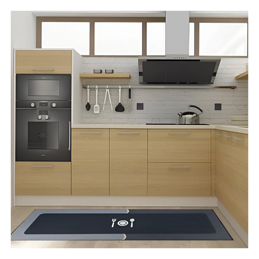 Mat de Piso Antideslizante para Cocina y Espacios del Hogar Azul Y+Regalo Sticker