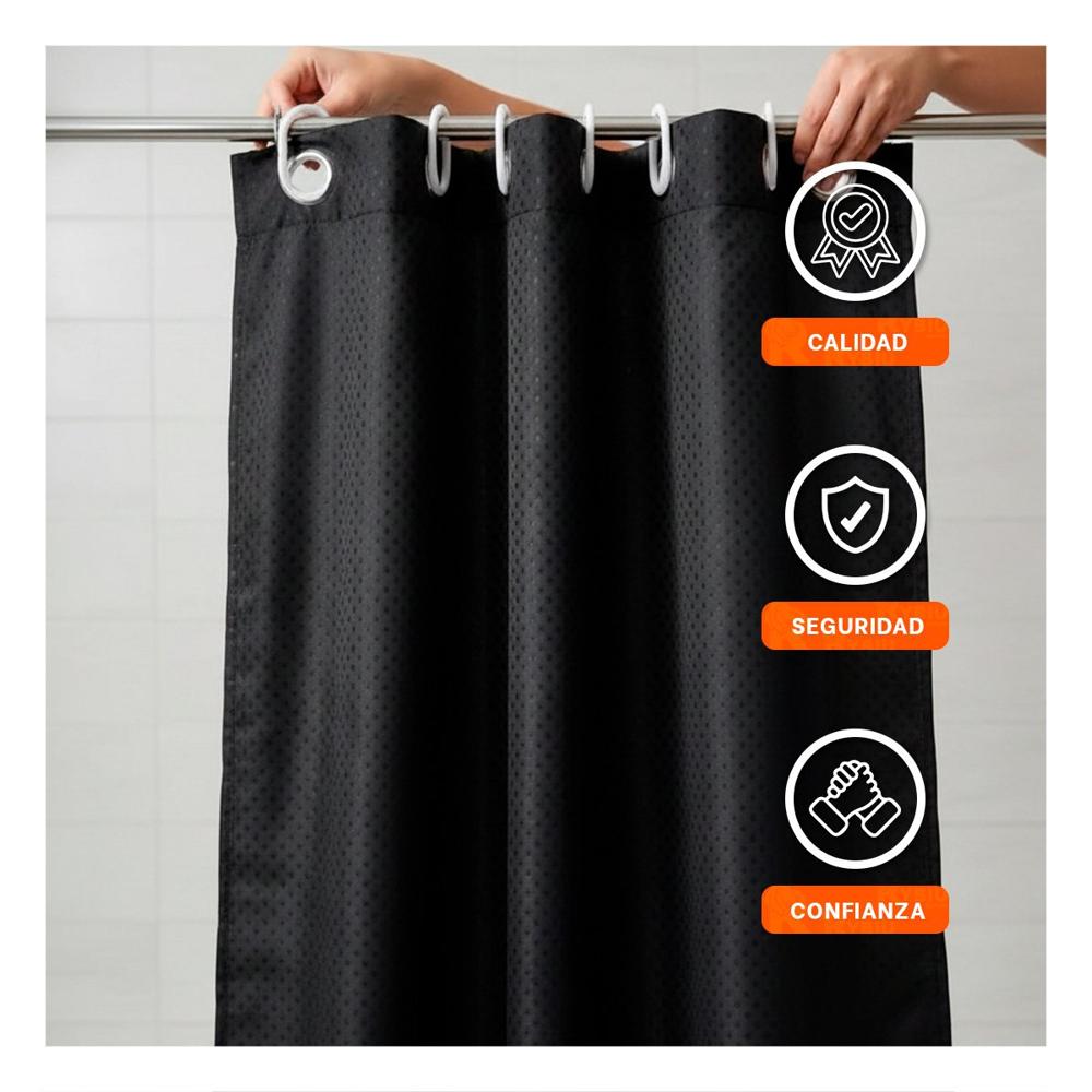 Panel para Espacio de Ducha con Patron Triangulos Color Negro 180x180cm Y+Papel Regalo