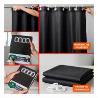 Panel funcional para Ducha con Distribucion de Triangulos Negro 180x180cm