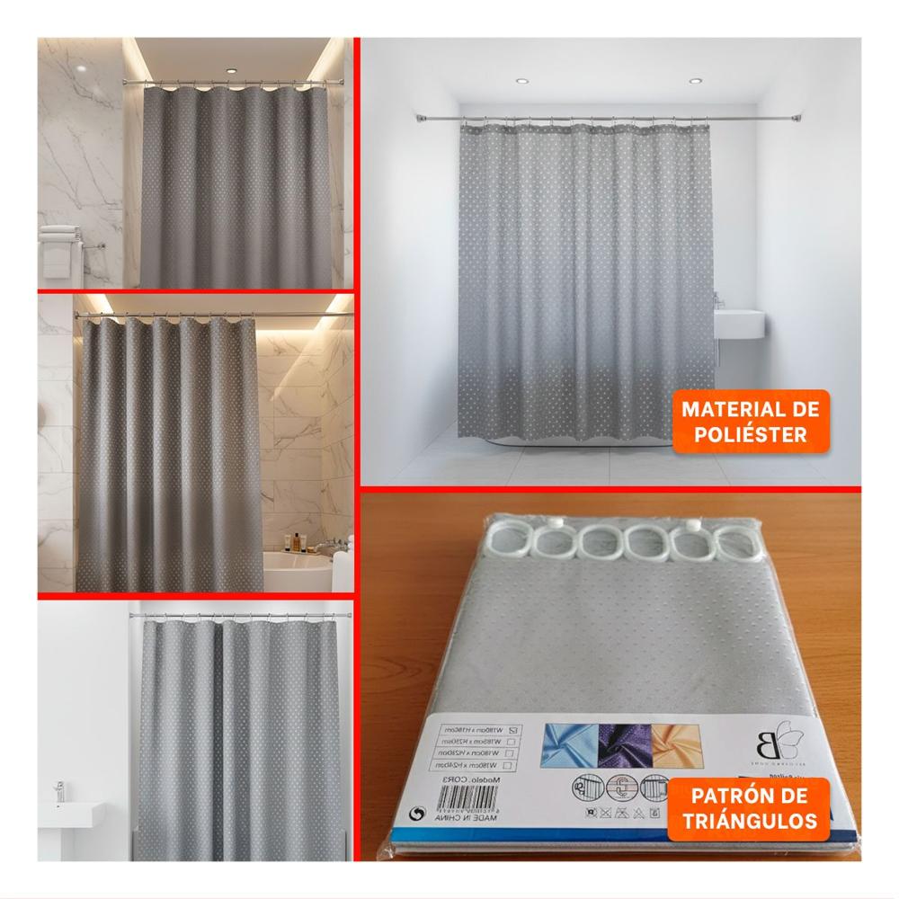 Panel funcional para Ducha con Distribucion de Triangulos Plomo 180x180cm