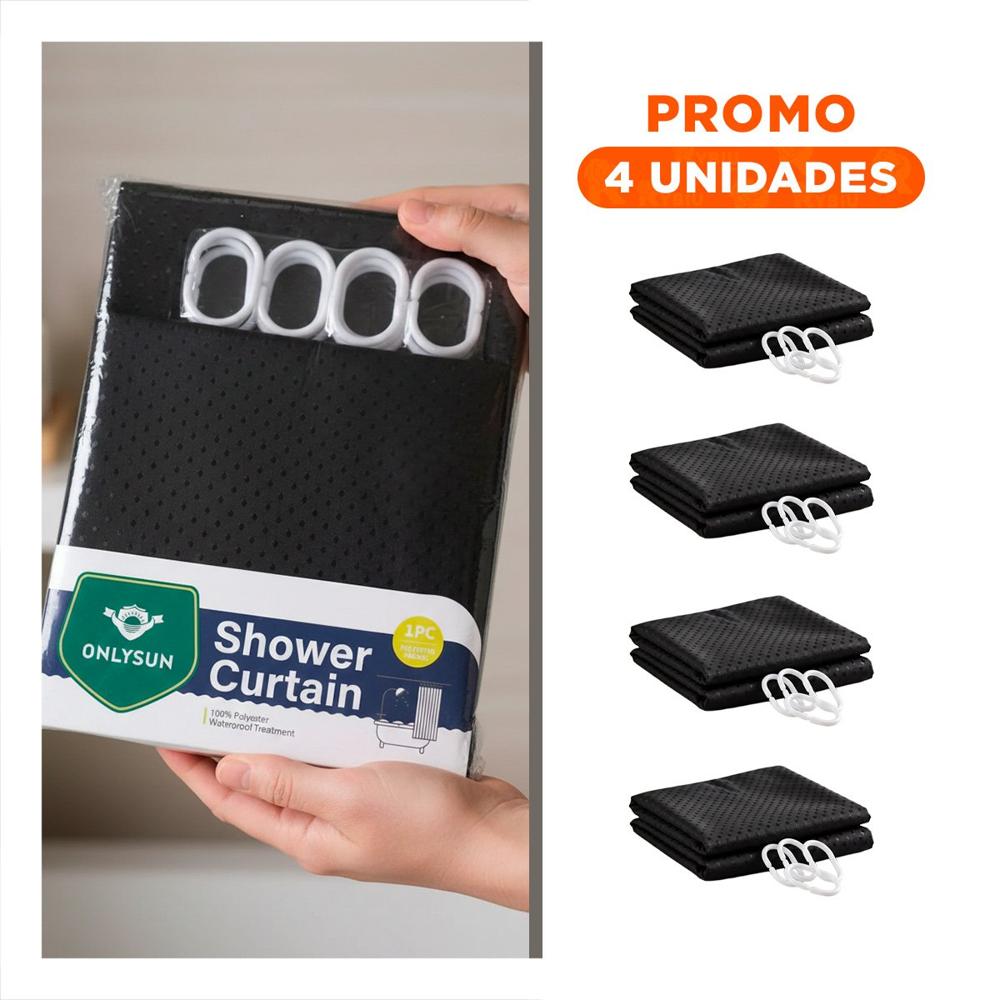 Pack4 Cubierta con Medidas 180x180cm para Ducha Negro Patron Triangulos Y+Regalo Sticker