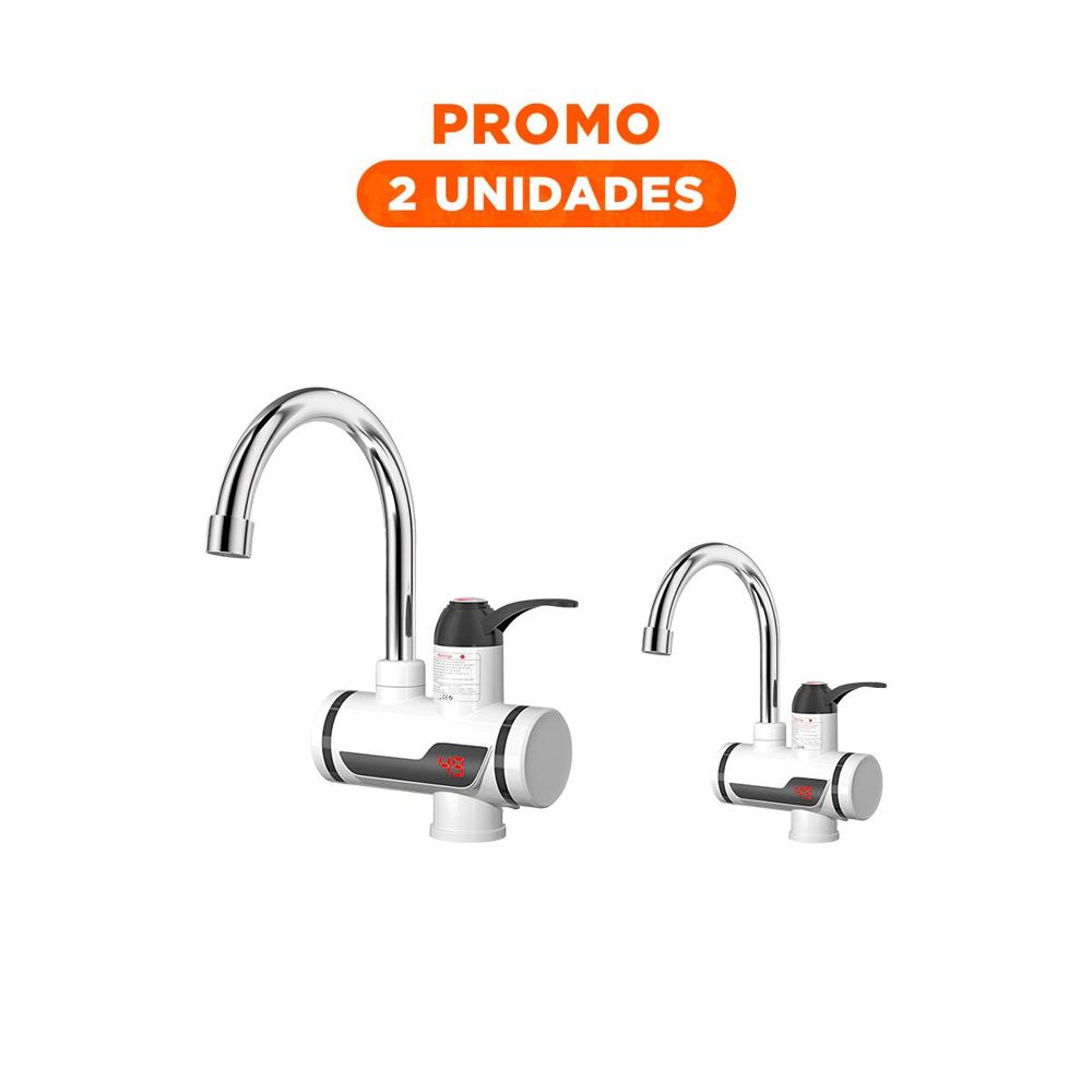 Pack2 Unidad Calentadora de Agua Blanco con Control Suave para Cocina y Hogar