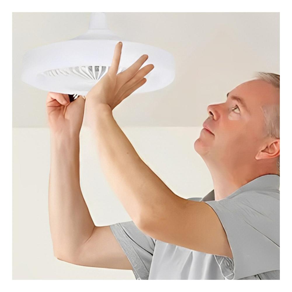 Iluminacion Ventilador Techo Led 30 W E27 E26 Con Control Remoto Blanco Y+Regalo Sticker