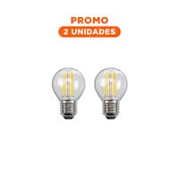 Pack2 Bombilla Moderna 4W Transparente Luz Blanca Para Casa Hogar Festiva