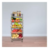 Contenedor metalico 5 niveles para cocina acero blanco con acabado elegante Y+Regalo Sticker