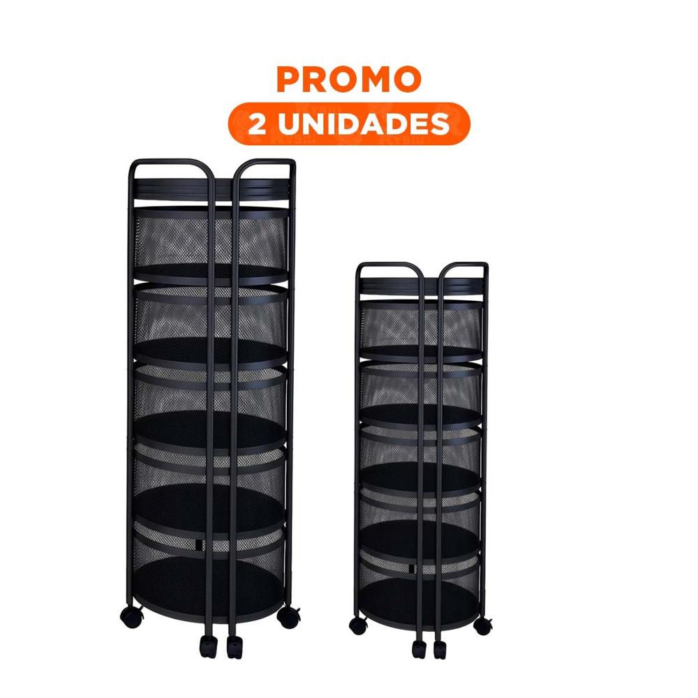 Pack2 Modulo Movil Circular de Cinco Niveles con Llantas para Uso Domestico