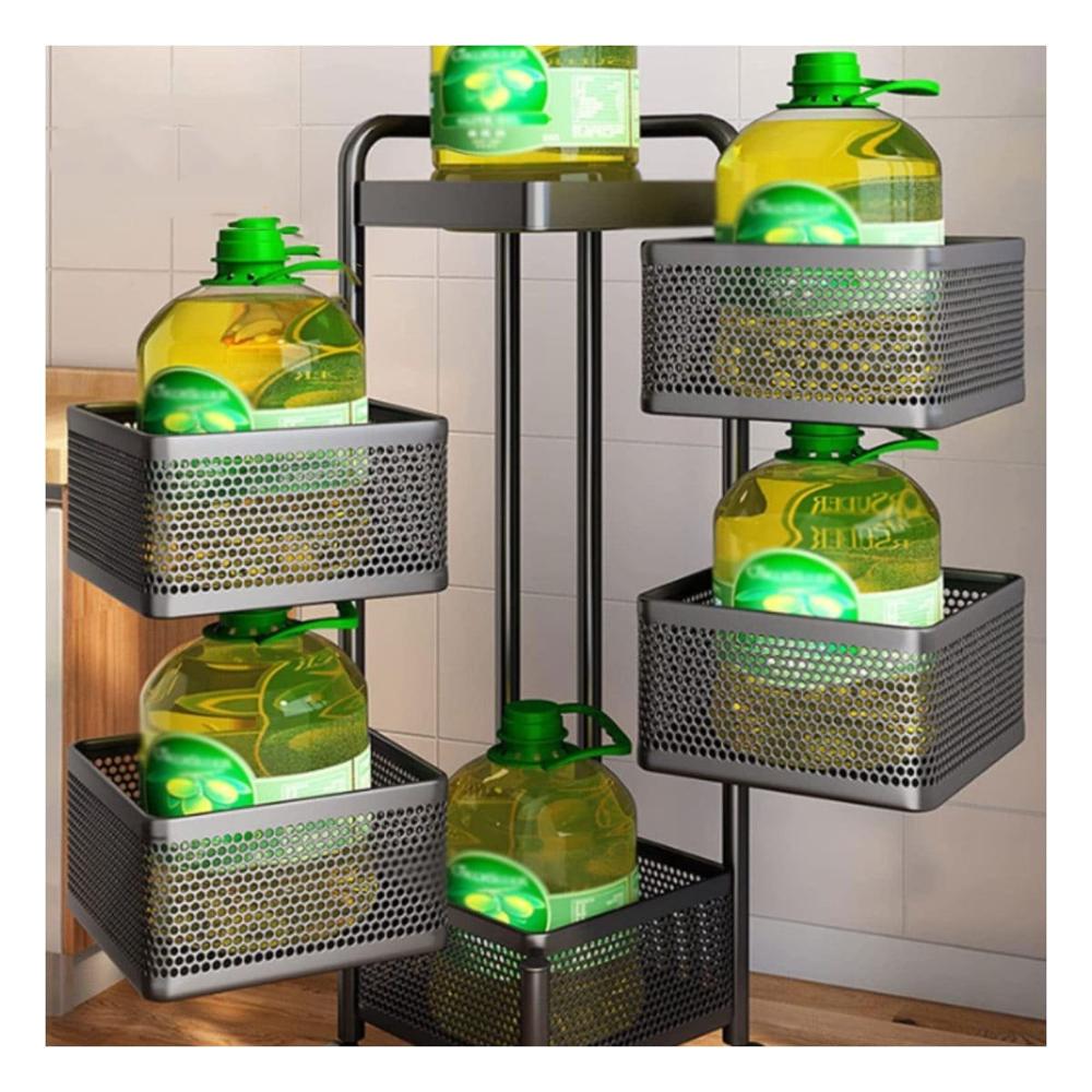 Organizador Cuadrado de Cinco Niveles con Llantas para Espacios del Hogar Y+Papel Regalo