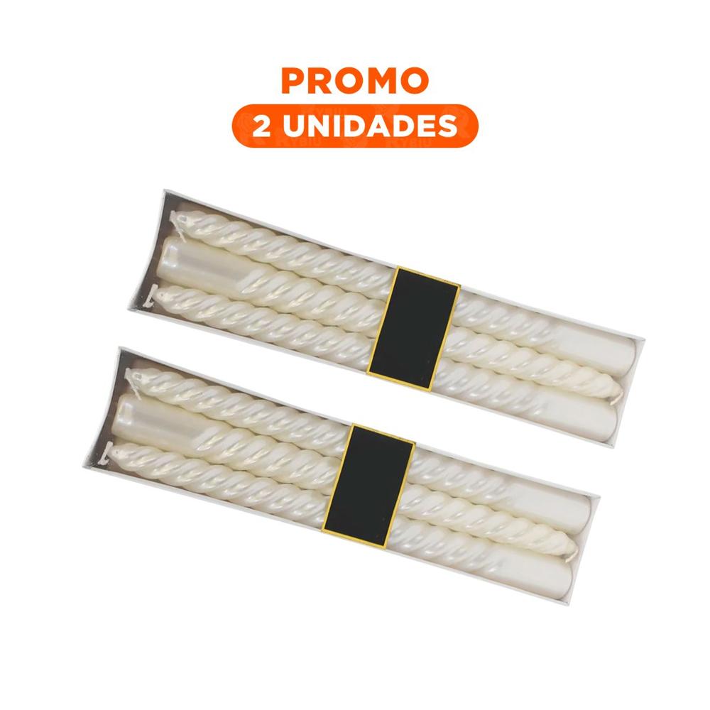 Pack2 Cirios Decorativos Largos de Cera con Ondas para Ambientes del Hogar