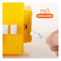 Pack4 Lampara Led con Sonido Decorativa Cubo Amarillo Estilo Personaje de Videojuego