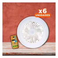 Pack6 Iluminacion Moderna Led 30 W E27 E26 Con Control Remoto Blanco Habitacion Y+Papel Regalo