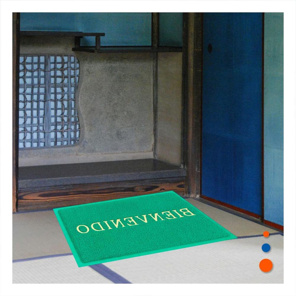 Tapiz Rectangular Bienvenido Verde para Recibir y Decorar Hogar Y+Regalo Sticker