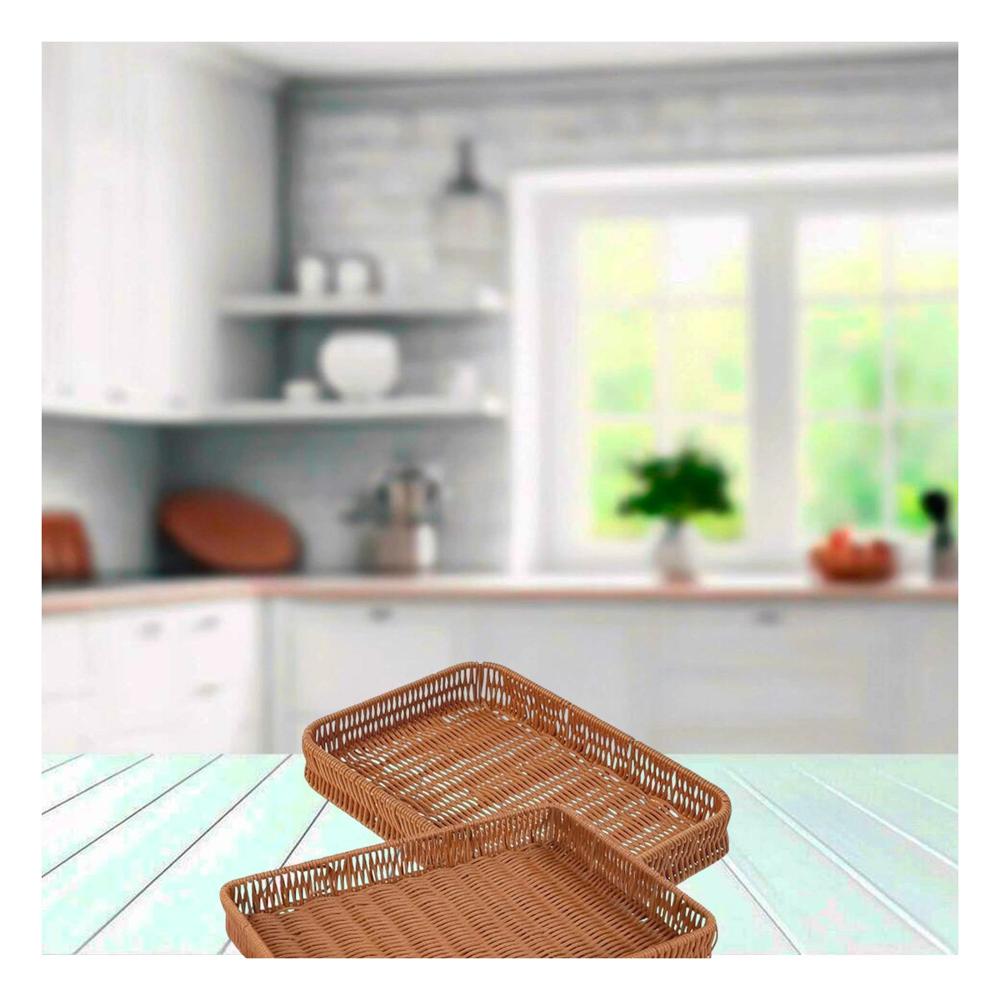 Contenedor Rectangular de Plastico Tejido 30x20x4cm de Tono Sobrio para Decorar Y+Post It