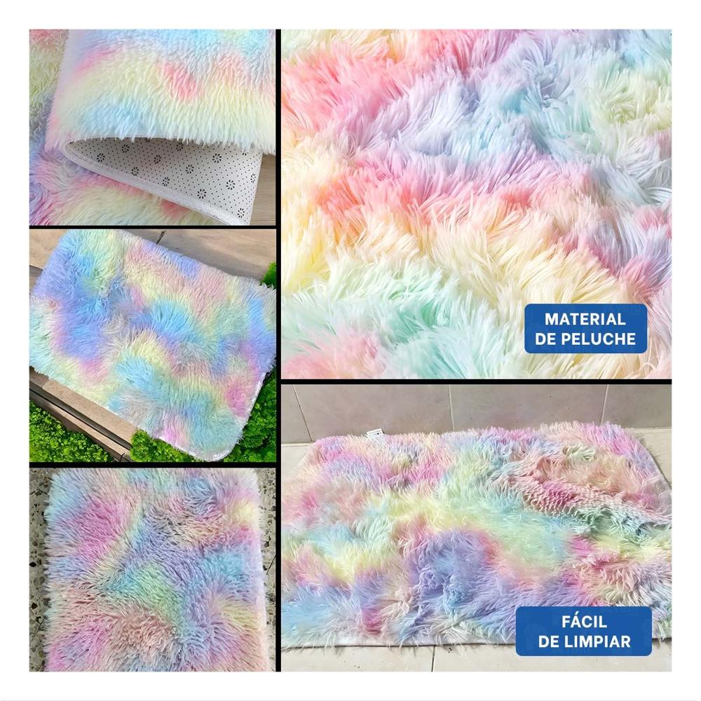Tapete Rectangular Dimensiones 40x60cm con Textura Peluche Multicolor