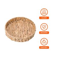 Cesta tejida circular Grass 27x4cm para Hogar y Casa Navidad Mostaza Y+Ligas Regalo