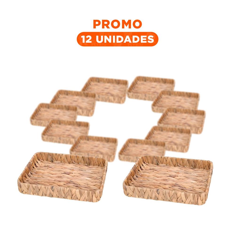 Pack12 Caja funcional rectangular Grass 31x23x4cm para mantener el orden Y+Regalo Sticker