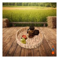 Recipiente tejido circular Grass 27x4cm para Decoracion Festivo Mostaza Y+Regalo Sticker
