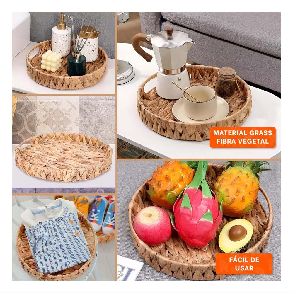 Recipiente decorativo Grass 31x4cm Mostaza para sala y cocina elegante