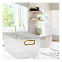 Bandejita Decorativa de Acrilico Rectangular con Tapa y Asas Doradas Para Mesa Y+Papel Regalo