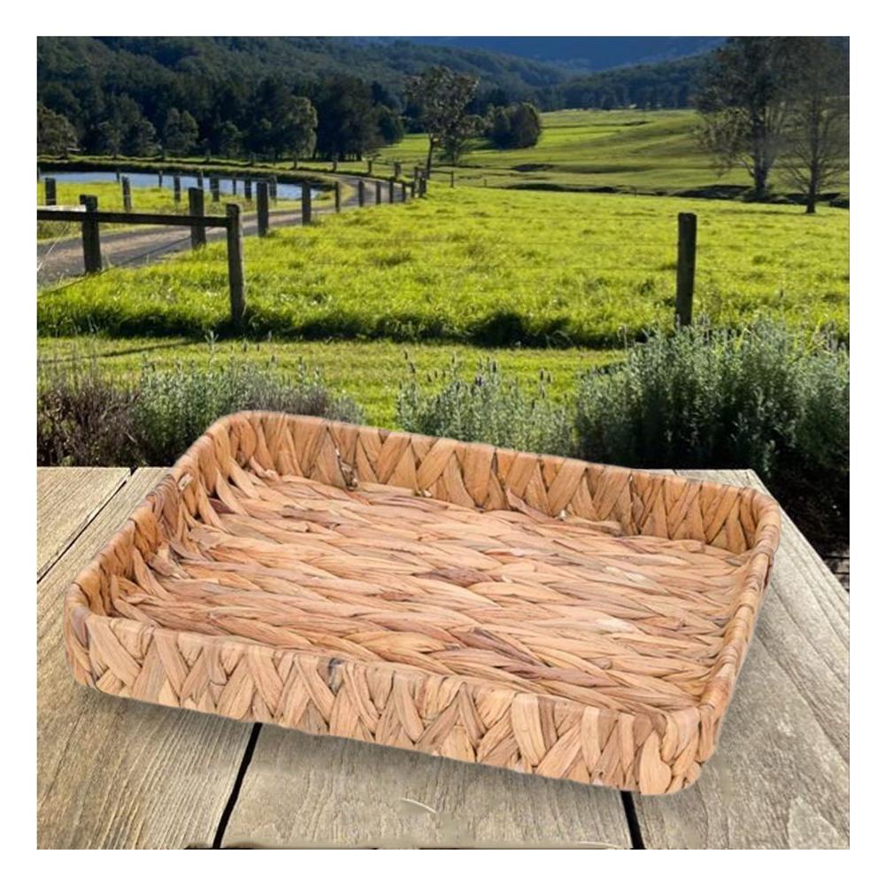 Canasto Tejido Rectangular Grass 36x28x6cm Mostaza Para Guardar Y Decorar Y+Regalo Sticker