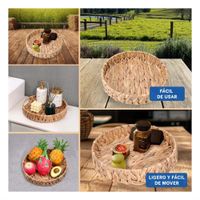Bolsa tejida circular Grass 27x4cm para Casa y Hogar Moderna Mostaza