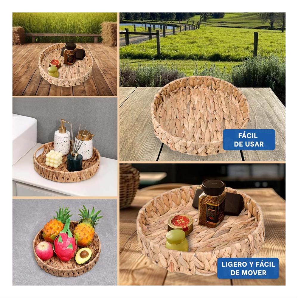 Bolsa tejida circular Grass 27x4cm para Casa y Hogar Moderna Mostaza