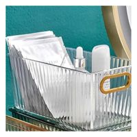 Bandejita Moderna de Acrilico Rectangular con Tapa y Asas Doradas Para Cocina Y+Regalo Sticker