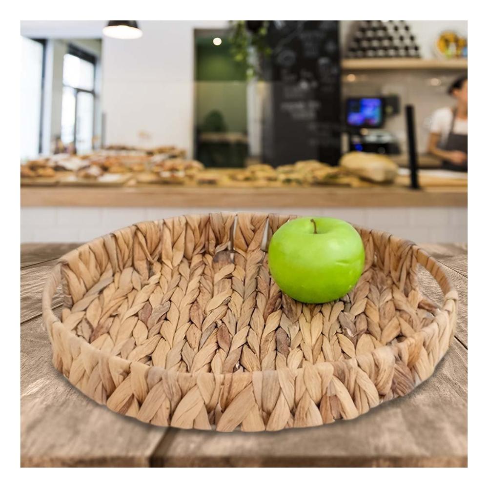 Bolsa resistente tejida circular con asas Grass 36x5cm mostaza para almacenamiento Y+Post It