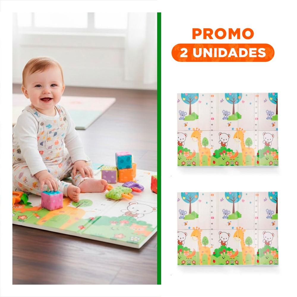 Pack2 Base Acolchada Niños 250x180x2cm Multicolor para Zona de Juego