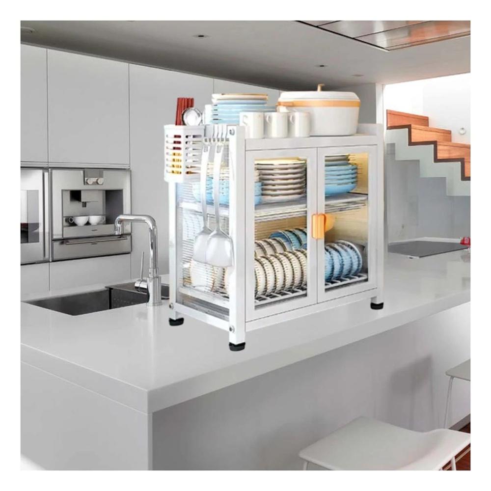 Organizador de Platos con Puertas y Sistema Interior Blanco Y+Regalo Sticker