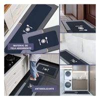 Alfombra de Piso con Funcion Antideslizante para Cocina y Ambientes del Hogar Azul