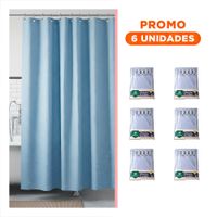 Pack6 Cubierta para Entorno de Ducha con Patron Triangulos Celeste 180x180cm