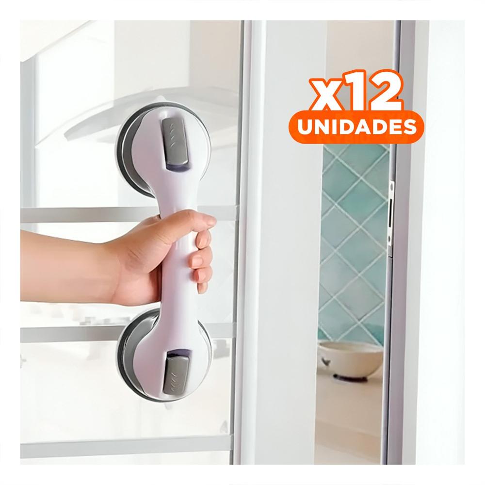 Pack12 Agarradera de Seguridad para Bano con Agarre Estable en Color Blanco Y+Papel Regalo