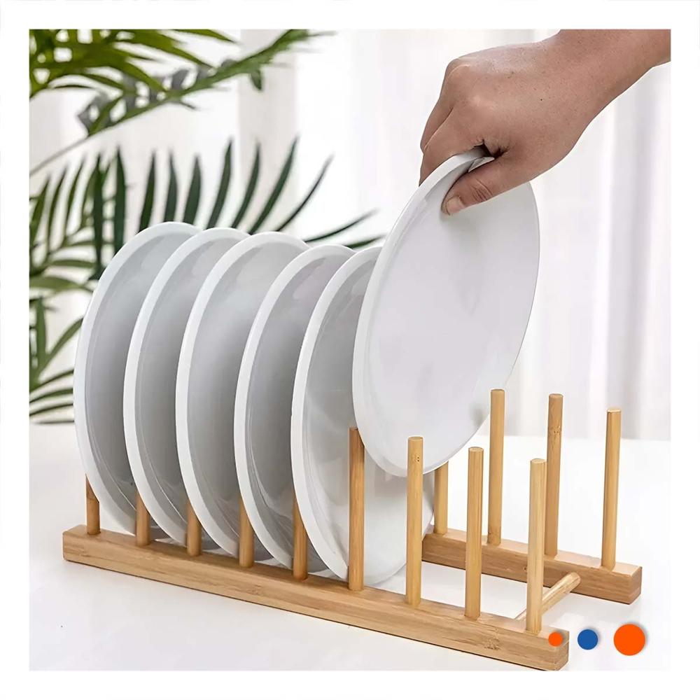 Contenedor Natural de Bambu con Ocho Divisiones Estructuradas Color Madera Y+Post It