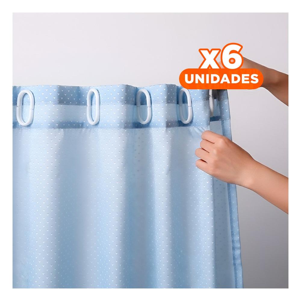 Pack6 Cubierta aplicada a Ducha con Patron Triangulos Celeste 180x180cm Y+Regalo Sticker