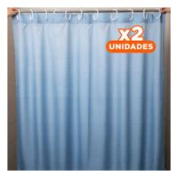 Pack2 Cortina con Patron Triangulos para Zona de Ducha Celeste 180x180cm Y+Regalo Sticker
