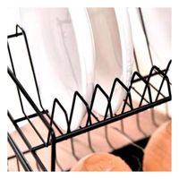 Organizador de Platos con Estructura de 2 Niveles Negro Y+Regalo Sticker