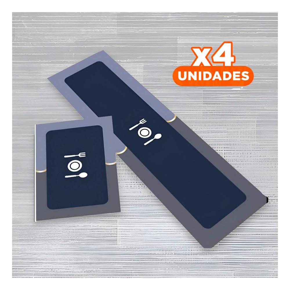 Pack4 Base de Piso Antideslizante para Cocina y Ambientes del Hogar Azul Y+Papel Regalo