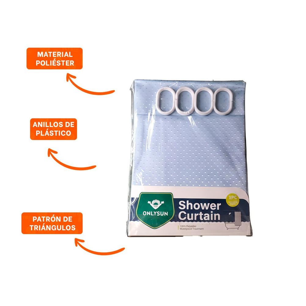 Panel de Ducha con Patron Triangulos Celeste y Formato 180x180cm Y+Ligas Regalo