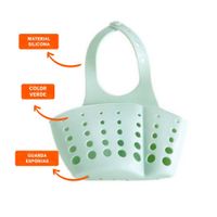Bandeja Colgante Verde para Organizar Jabones y Esponjas 19x15cm Y+Ligas Regalo