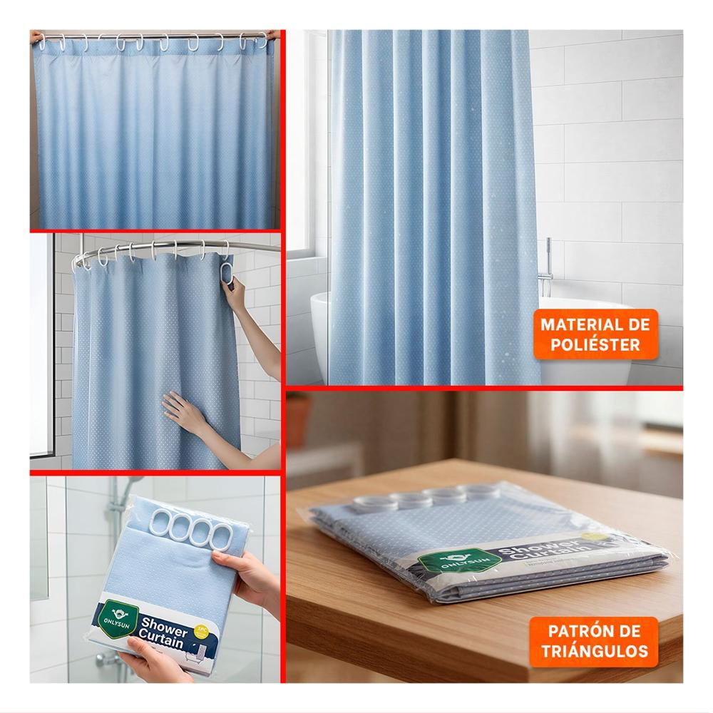 Panel funcional para Ducha con Distribucion de Triangulos Celeste 180x180cm