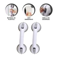 Pasamanos de Agarre para Bano con Soporte Reforzado en Color Blanco Y+Ligas Regalo